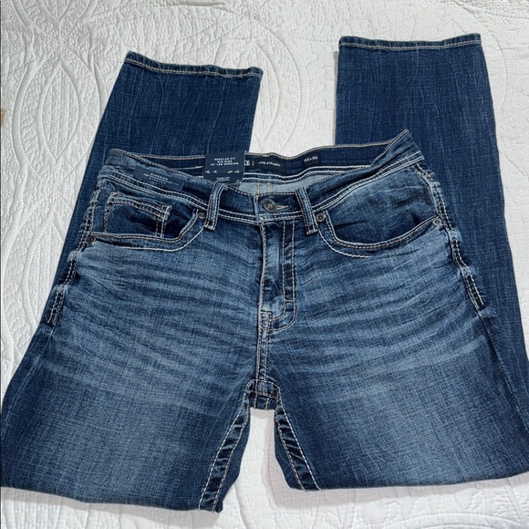 BKE Men's Dark Blue Straight Jeans - Picture 1 of 9